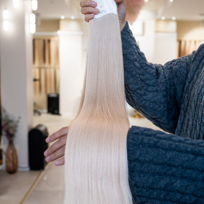 TRESSEN #PEARL WHITE LIGHTBLOND RU GLATT CLASSIC WEFT ♡