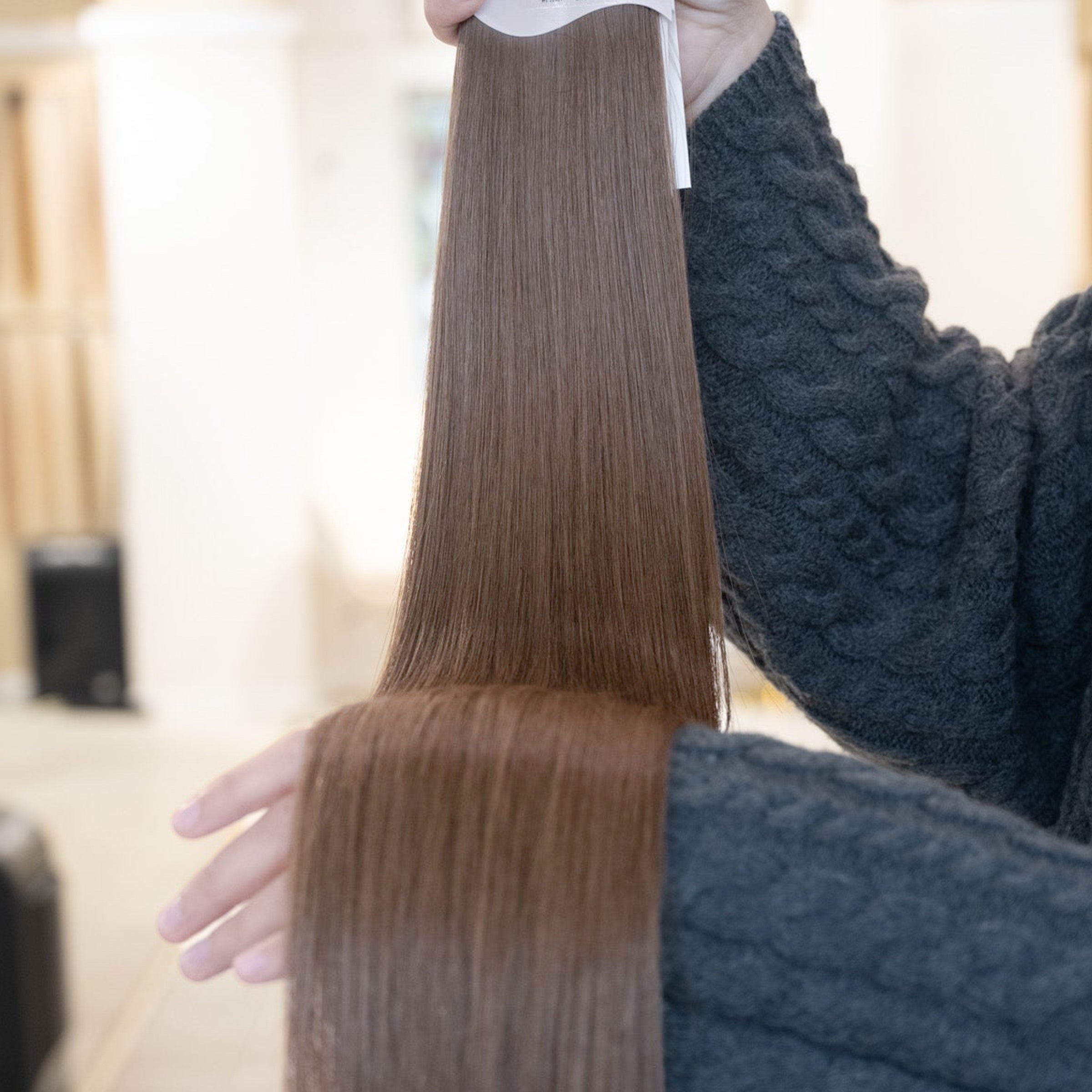 Latte Brown | Echthaar Tressen – Invisible Butterfly, glatt (RU)