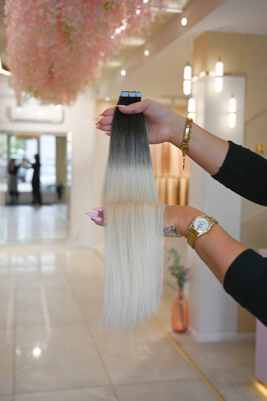 #3T Pearl White 45CM TAPE EXTENSIONS ♡