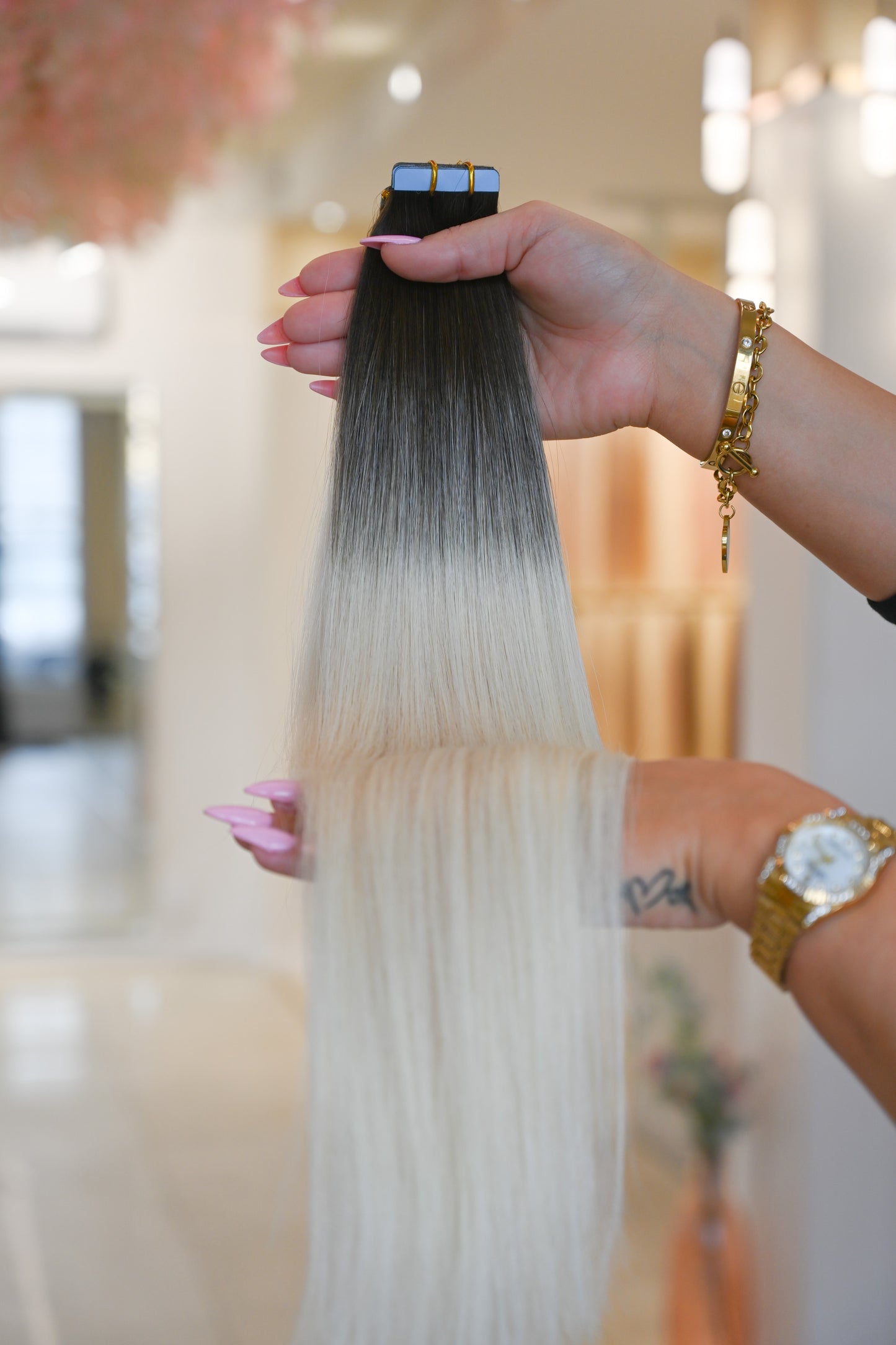 #3T Pearl White 45CM TAPE EXTENSIONS ♡