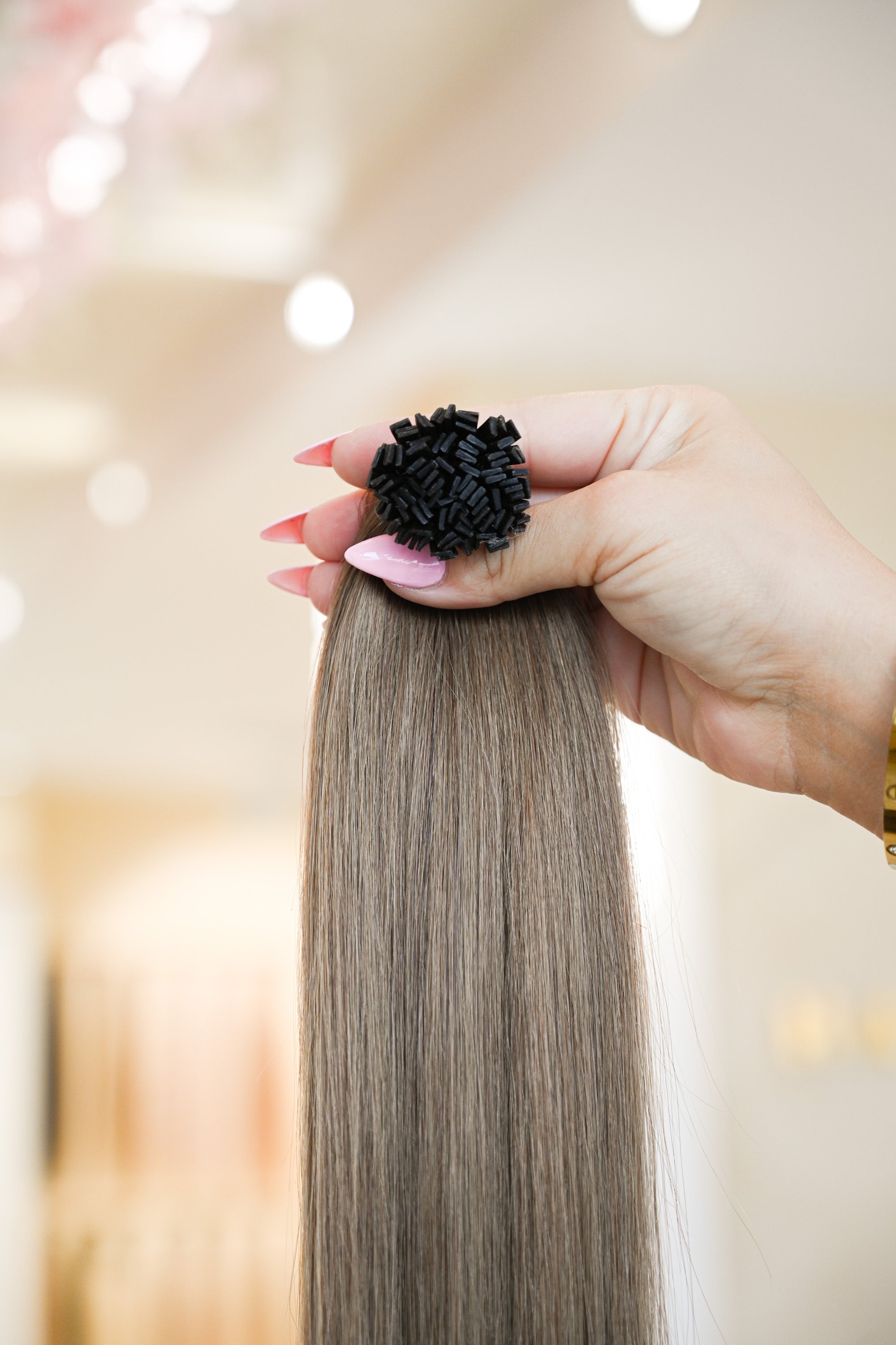 #5A MITTELASCHBRAUN US WELLIGE KERATIN BONDINGS SCHWARZE 85CM ♡