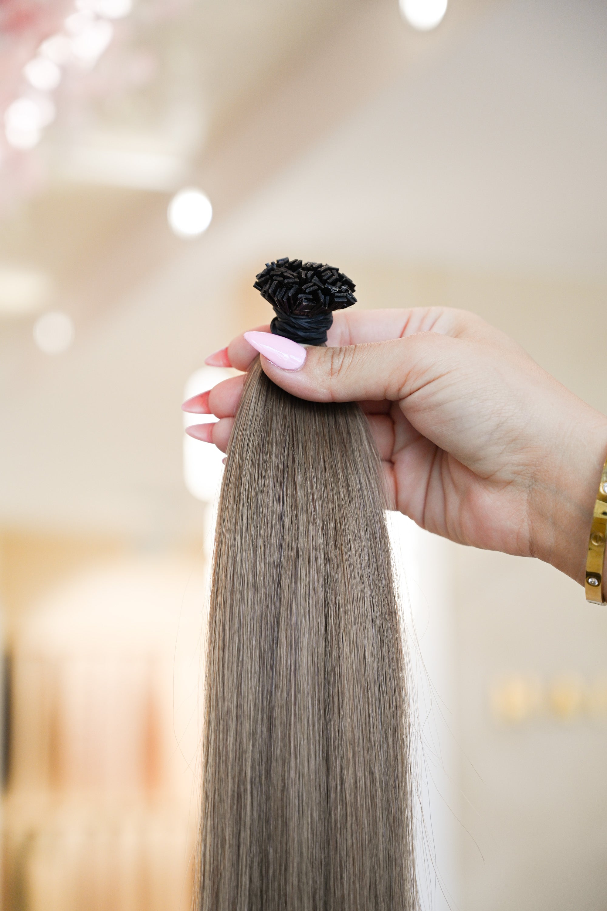 #5A MITTELASCHBRAUN US WELLIGE KERATIN BONDINGS SCHWARZE 85CM ♡