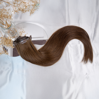 #CHESTNUT BROWN - INVISIBLE CLIP EXTENSIONS ♡
