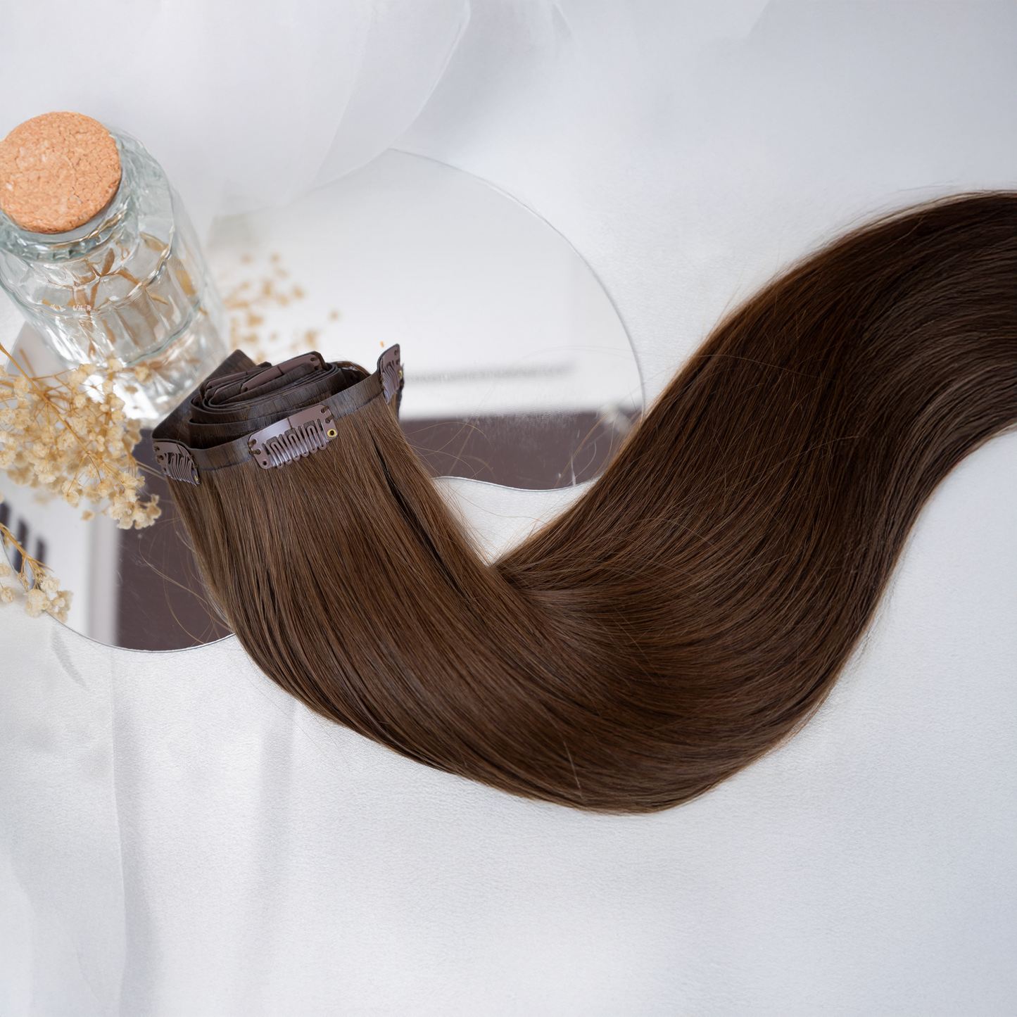 #CHESTNUT BROWN - INVISIBLE CLIP EXTENSIONS ♡