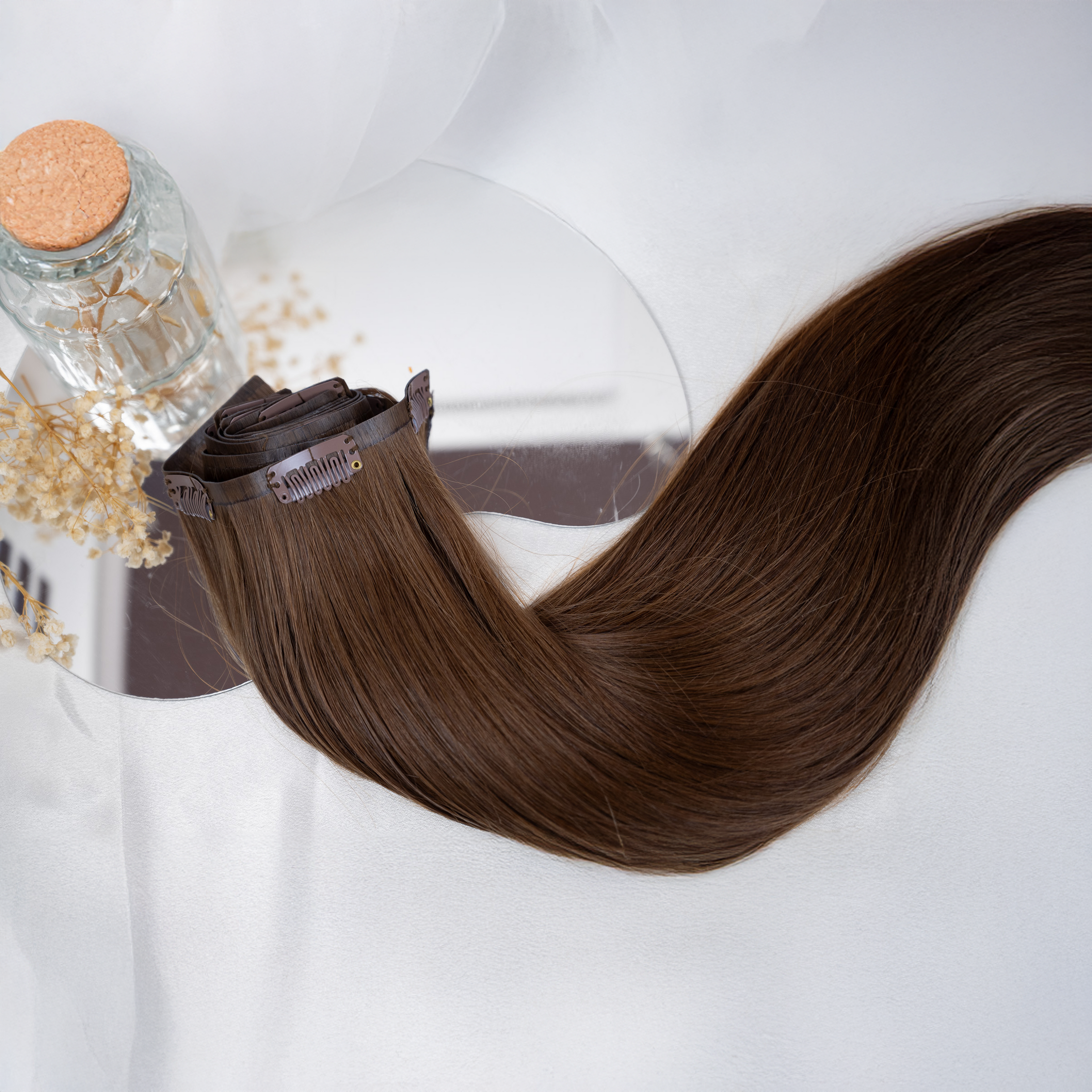 #CHESTNUT BROWN - INVISIBLE CLIP EXTENSIONS ♡