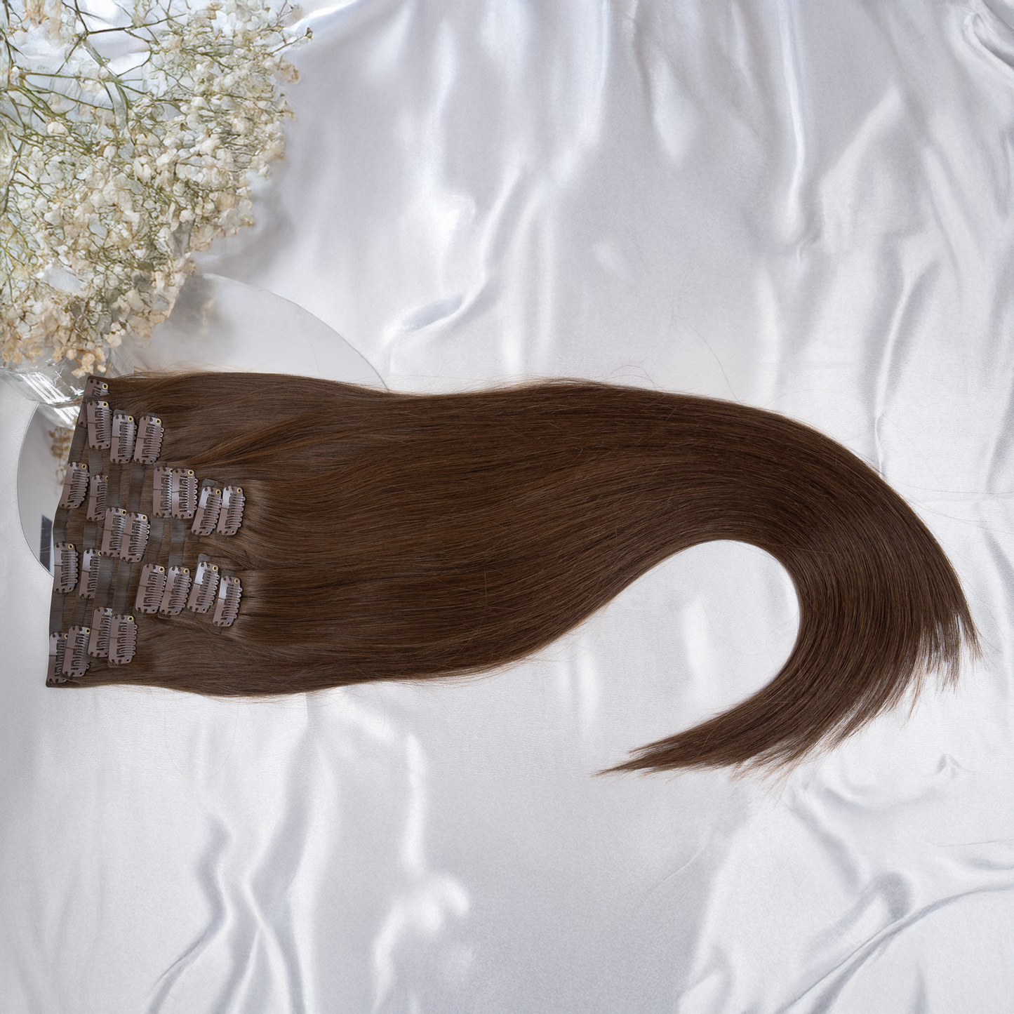 #CHESTNUT BROWN - INVISIBLE CLIP EXTENSIONS ♡