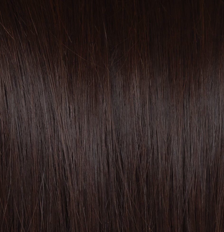 #2E DUNKELBRAUNE US WELLIGE TRESSEN ECHTHAAR GENIUS WEFT EXTENSIONS 65CM