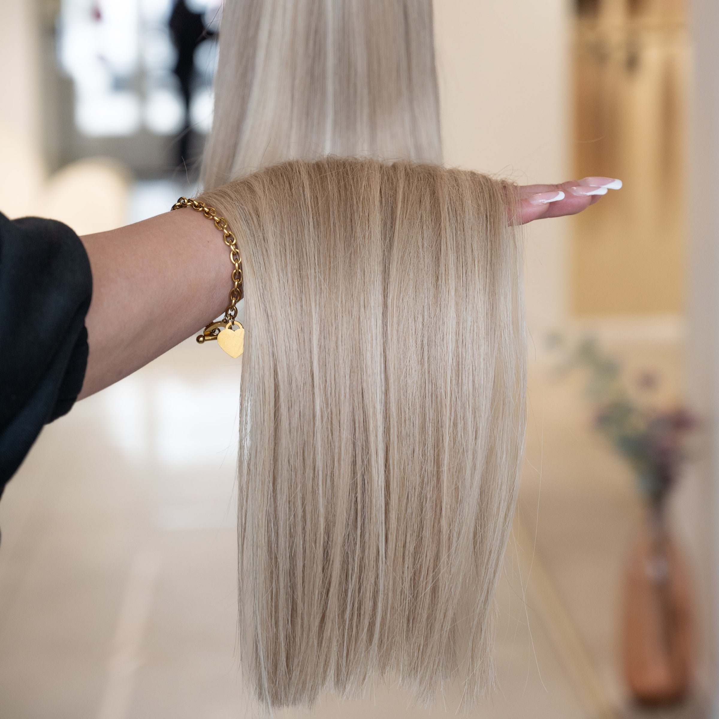 #SOFT-BLOND-BALAYAGE US WELLIGE TRESSEN ECHTHAAR GENIUS WEFT EXTENSIONS 65CM♡