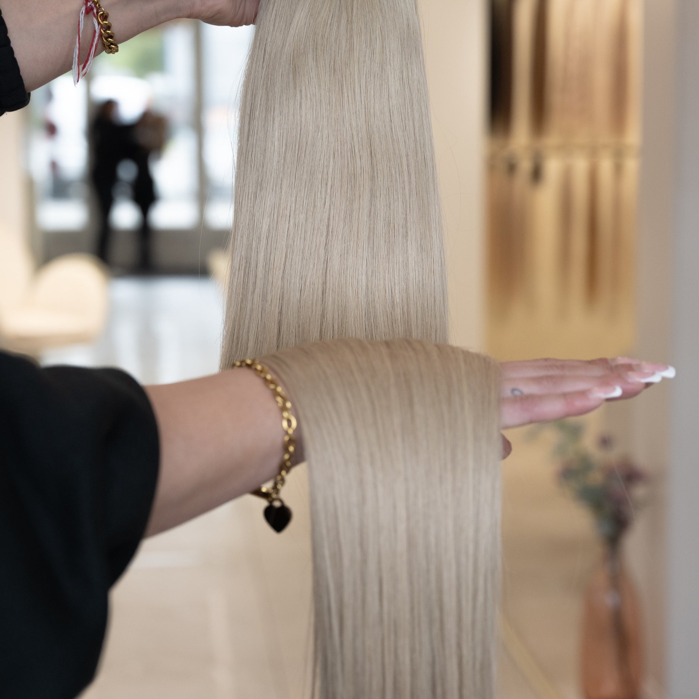 #NORVEGIAN KÜHLES BLOND US WELLIGE TRESSEN ECHTHAAR GENIUS WEFT EXTENSIONS 65CM♡