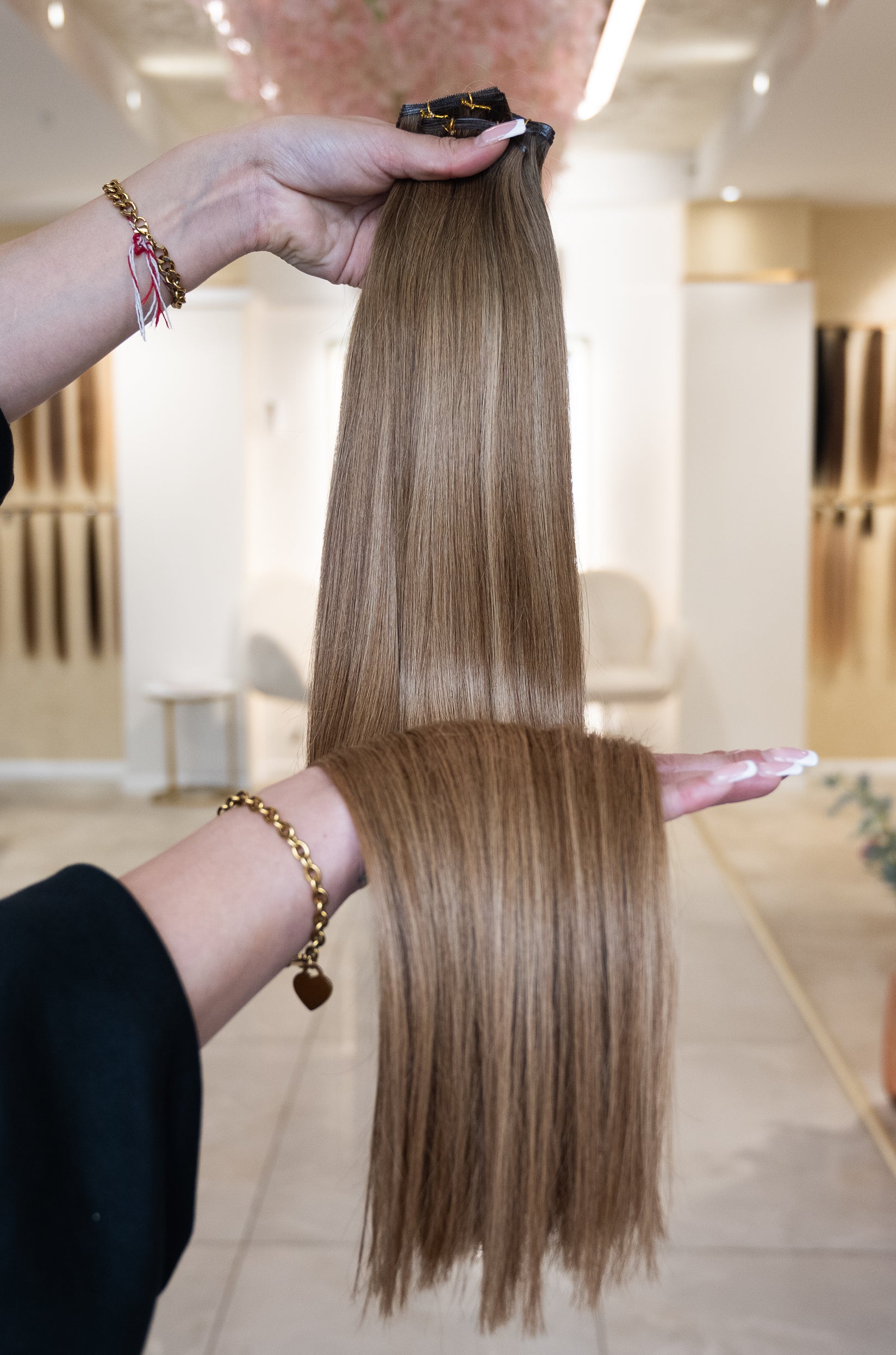 #MOCHA MELT BALAYAGE BRAUN US WELLIGE TRESSEN ECHTHAAR GENIUS WEFT EXTENSIONS 65CM♡