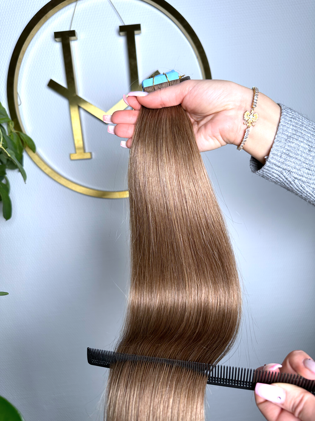 #5A KÜHLES HELLBRAUN TAPE EXTENSIONS 45CM ♡