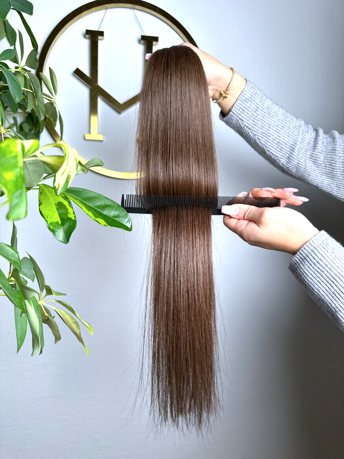 #3A KÜHLES MITTELBRAUN US WELLIGE TAPE EXTENSIONS 55CM ♡