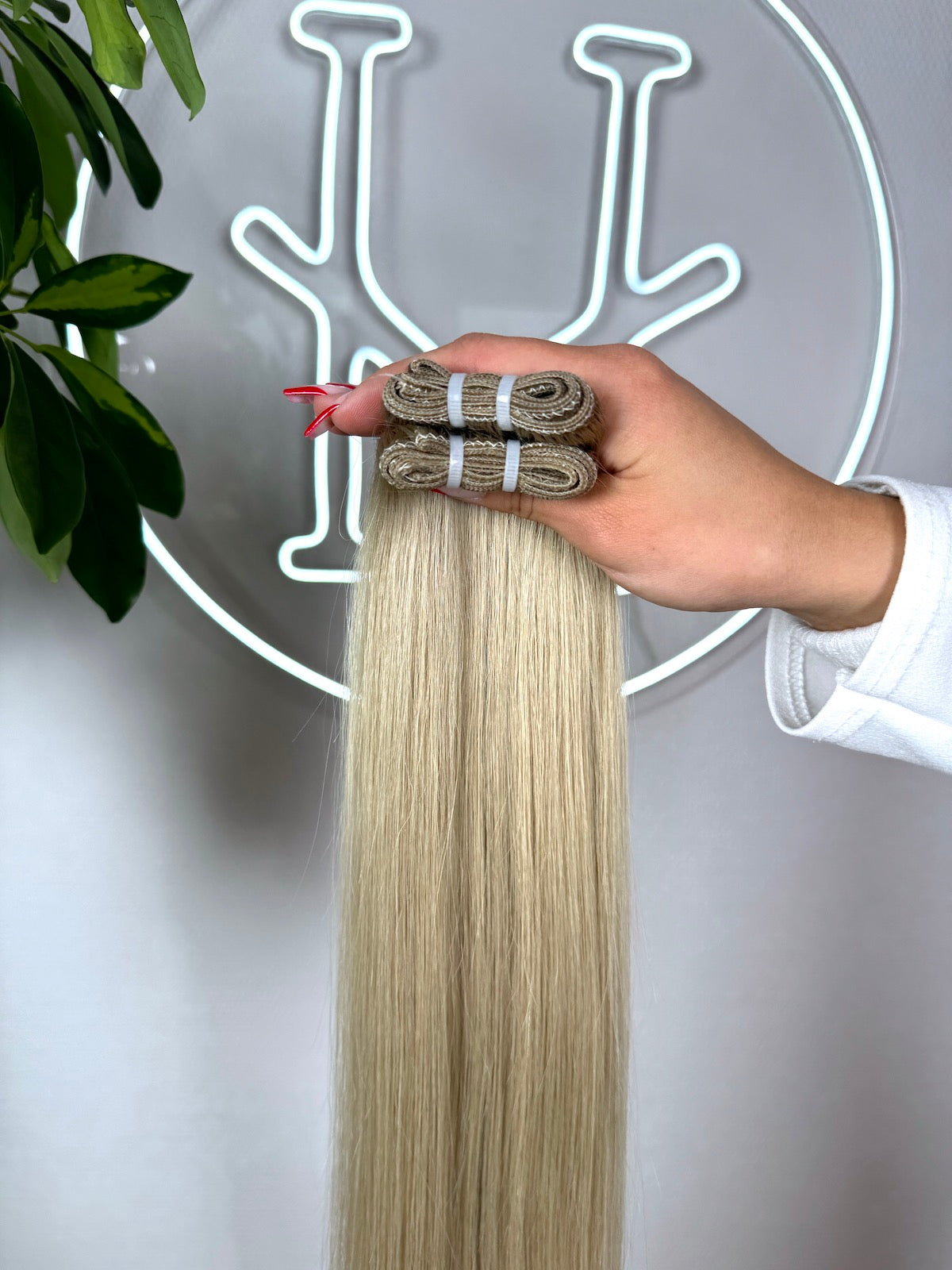 #NORVEGIAN KÜHLES BLOND US WELLIGE TRESSEN CLASSIC ECHTHAAR  65CM ♡