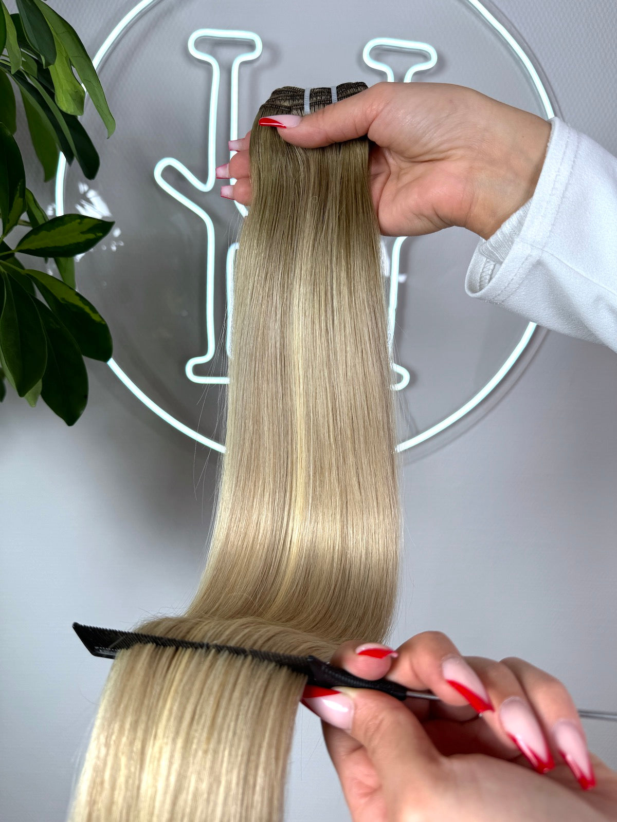 #SOFT-BLOND-BALAYAGE ECHTHAAR TRESSEN 65CM