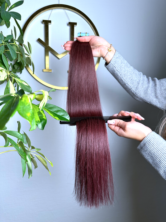 #99J DUNKLE KIRSCHE TAPE EXTENSIONS 45CM ♡