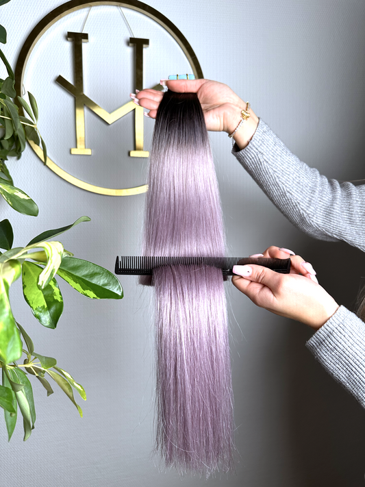 #NATURAL/GREY GRAU OMBRÉ TAPE EXTENSIONS 65CM ♡