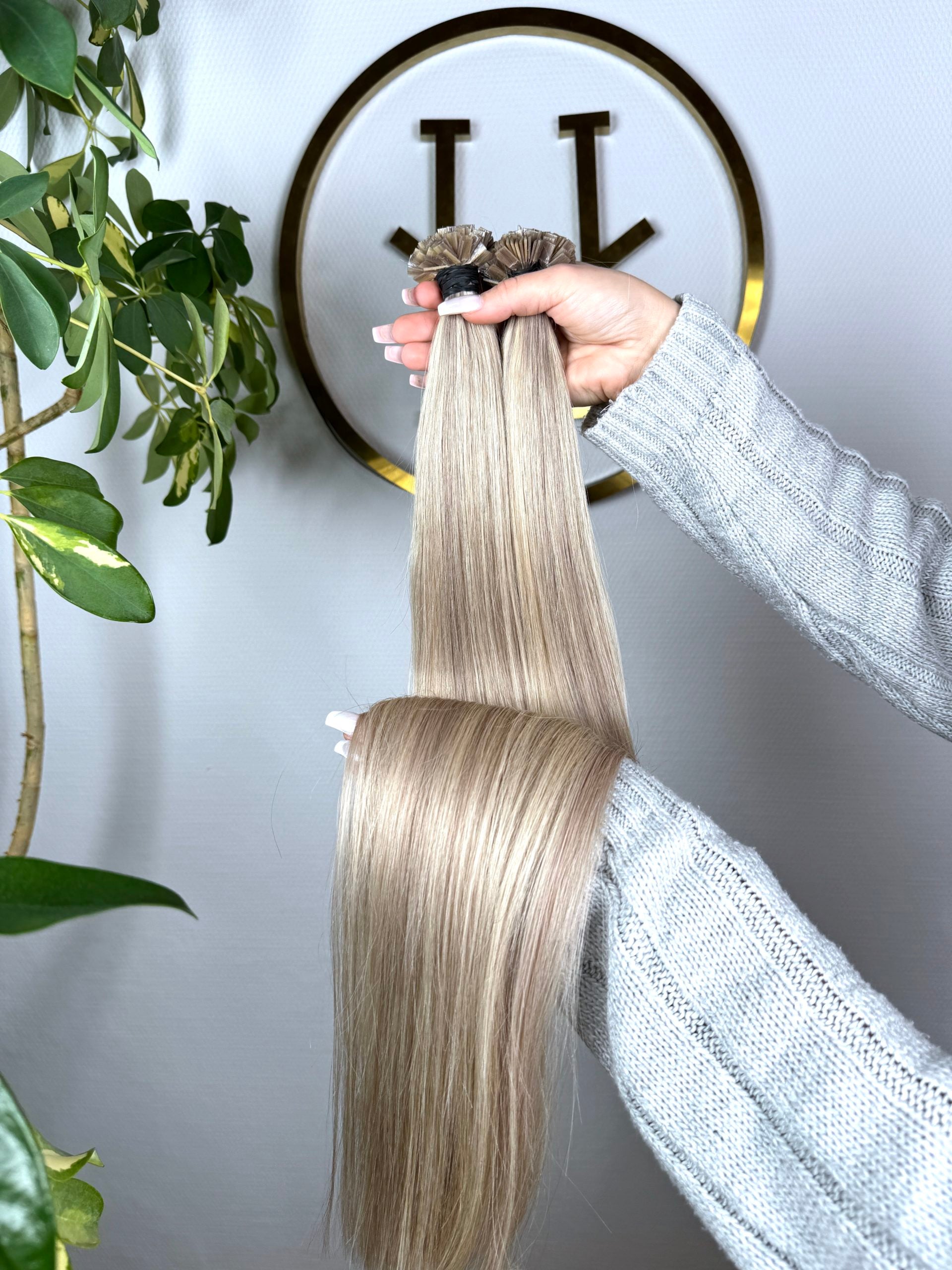 #VIKING BLOND US WELLIGE KERATIN BONDINGS  KÜHLES BLOND GESTRÄHNT 65CM ♡