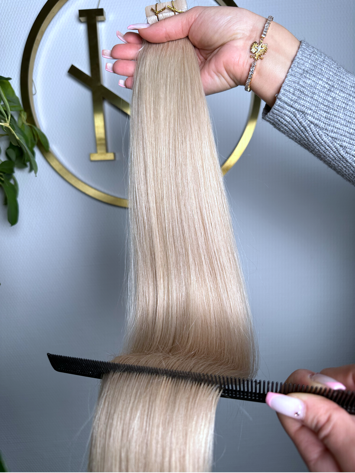 #SILVER  ASCHBLONDE US WELLIGE TAPE EXTENSIONS 65CM ♡