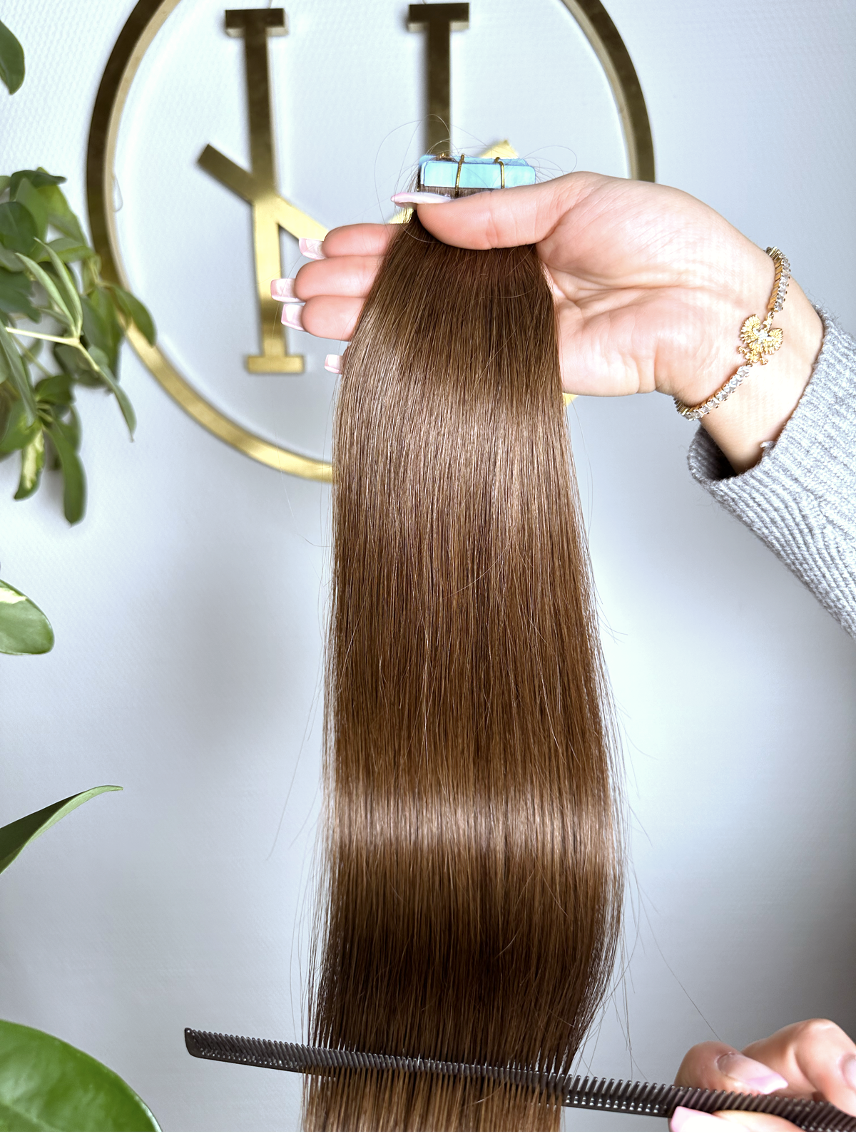 #4A MOKKABRAUNE TAPE EXTENSIONS 45CM ♡