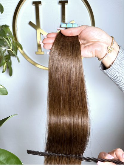 #4A MOKKABRAUNE TAPE EXTENSIONS 45CM ♡