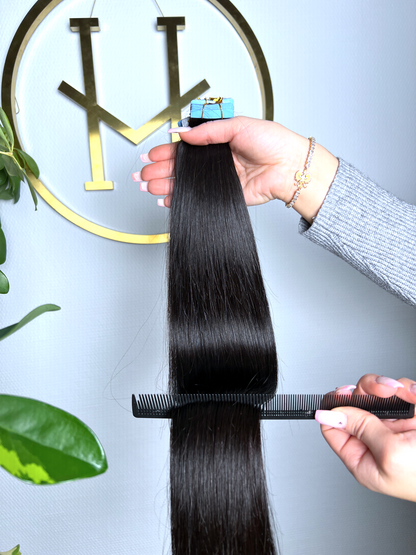 #NATURAL SCHWARZBRAUNE TAPE EXTENSIONS 45CM ♡