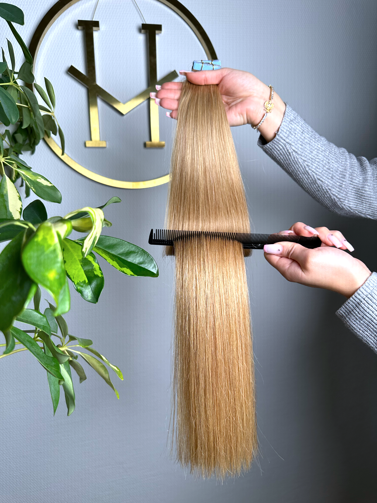 #14A DUNKELBLONDE US WELLIGE TAPE EXTENSIONS 55CM ♡ ♡