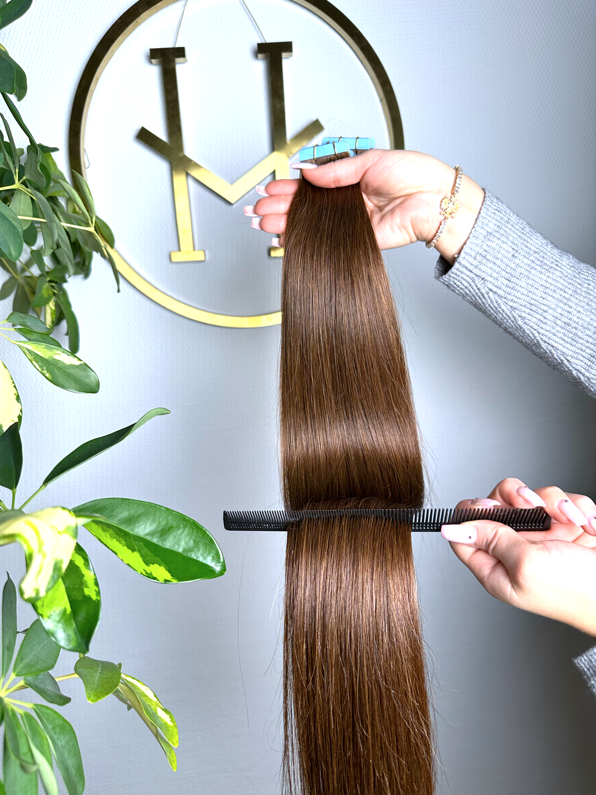 #4 SAMTBRAUNE TAPE EXTENSIONS 45CM ♡