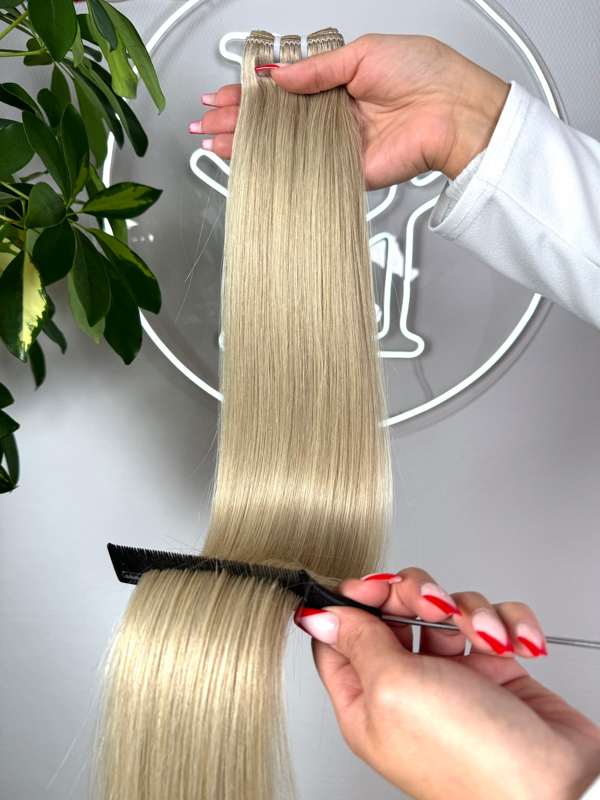 #NORVEGIAN KÜHLES BLOND US WELLIGE TRESSEN CLASSIC ECHTHAAR  65CM ♡