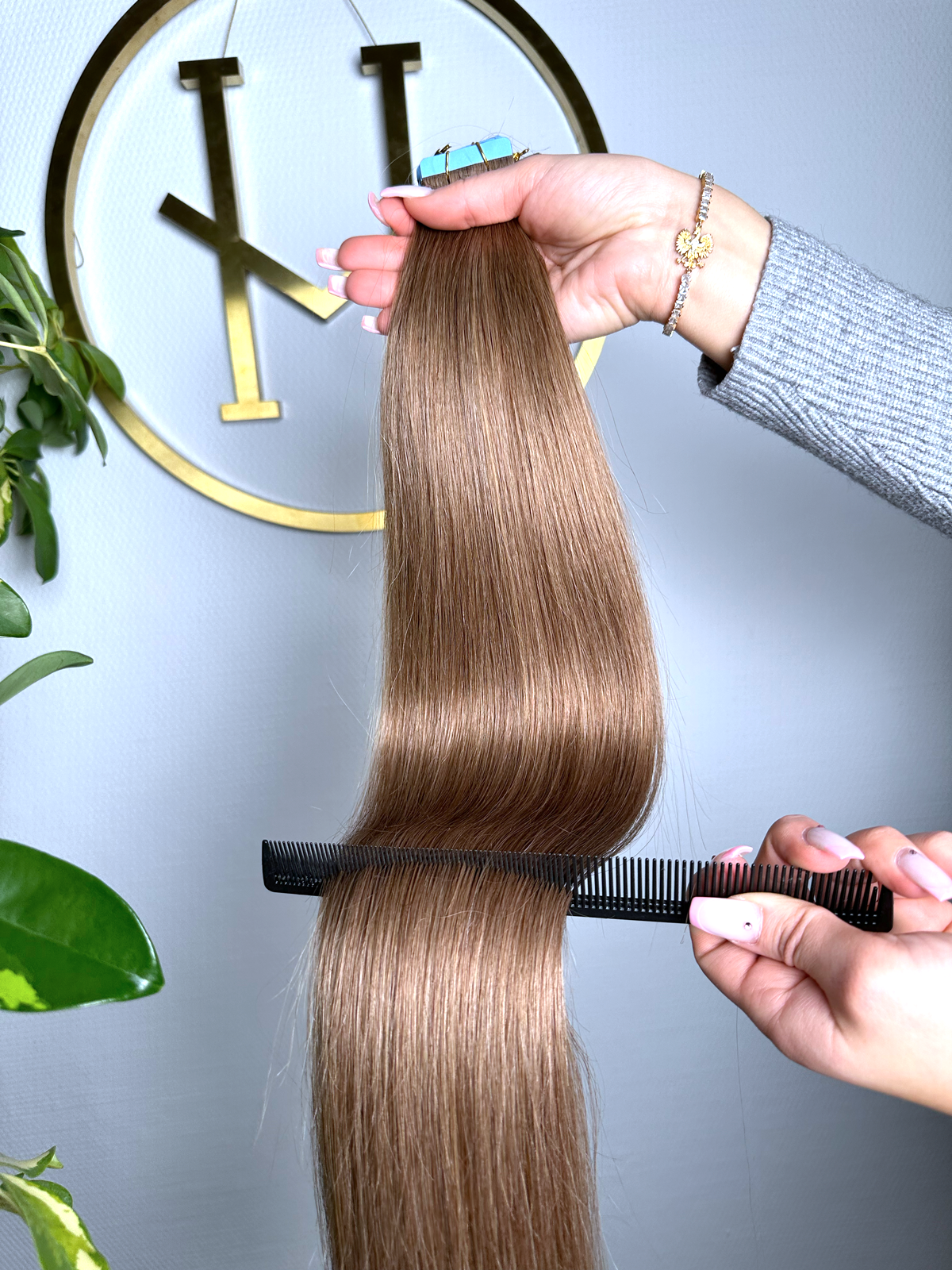 #5A KÜHLES HELLBRAUN TAPE EXTENSIONS 45CM ♡