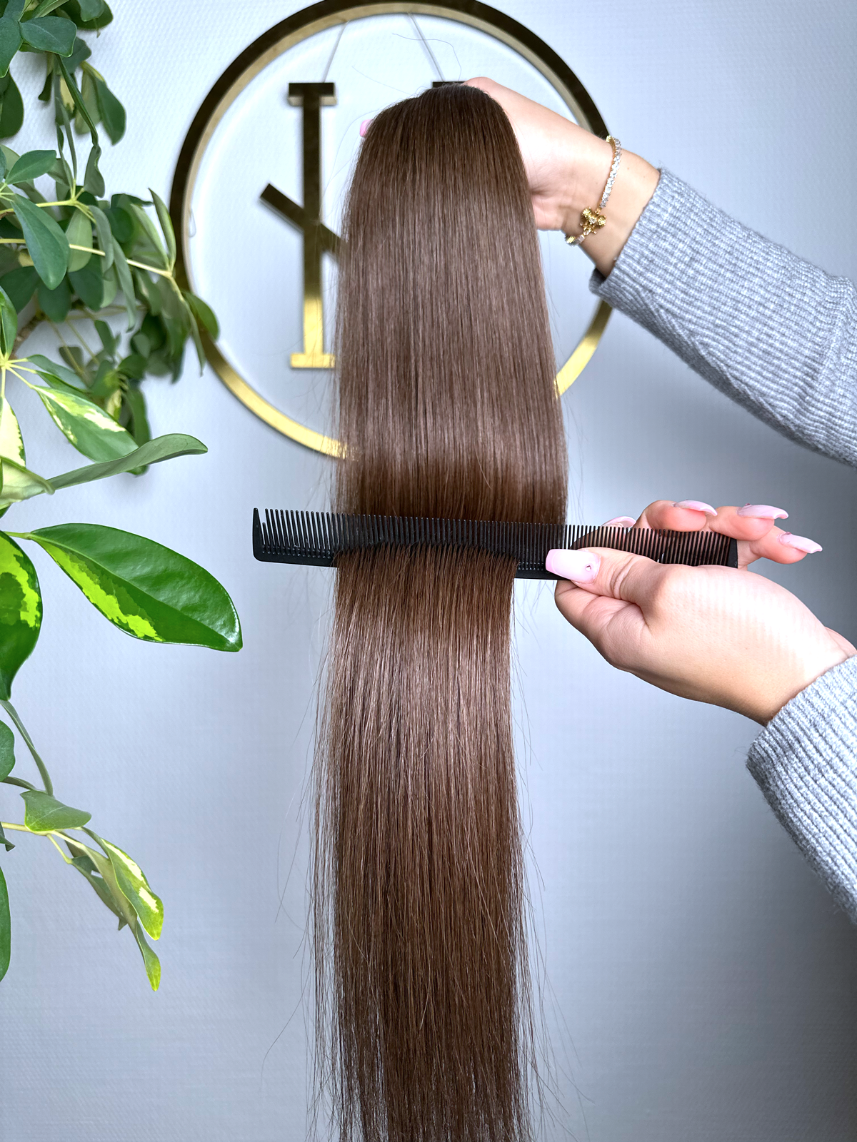 #3A KÜHLES MITTELBRAUN TAPE EXTENSIONS 45CM ♡