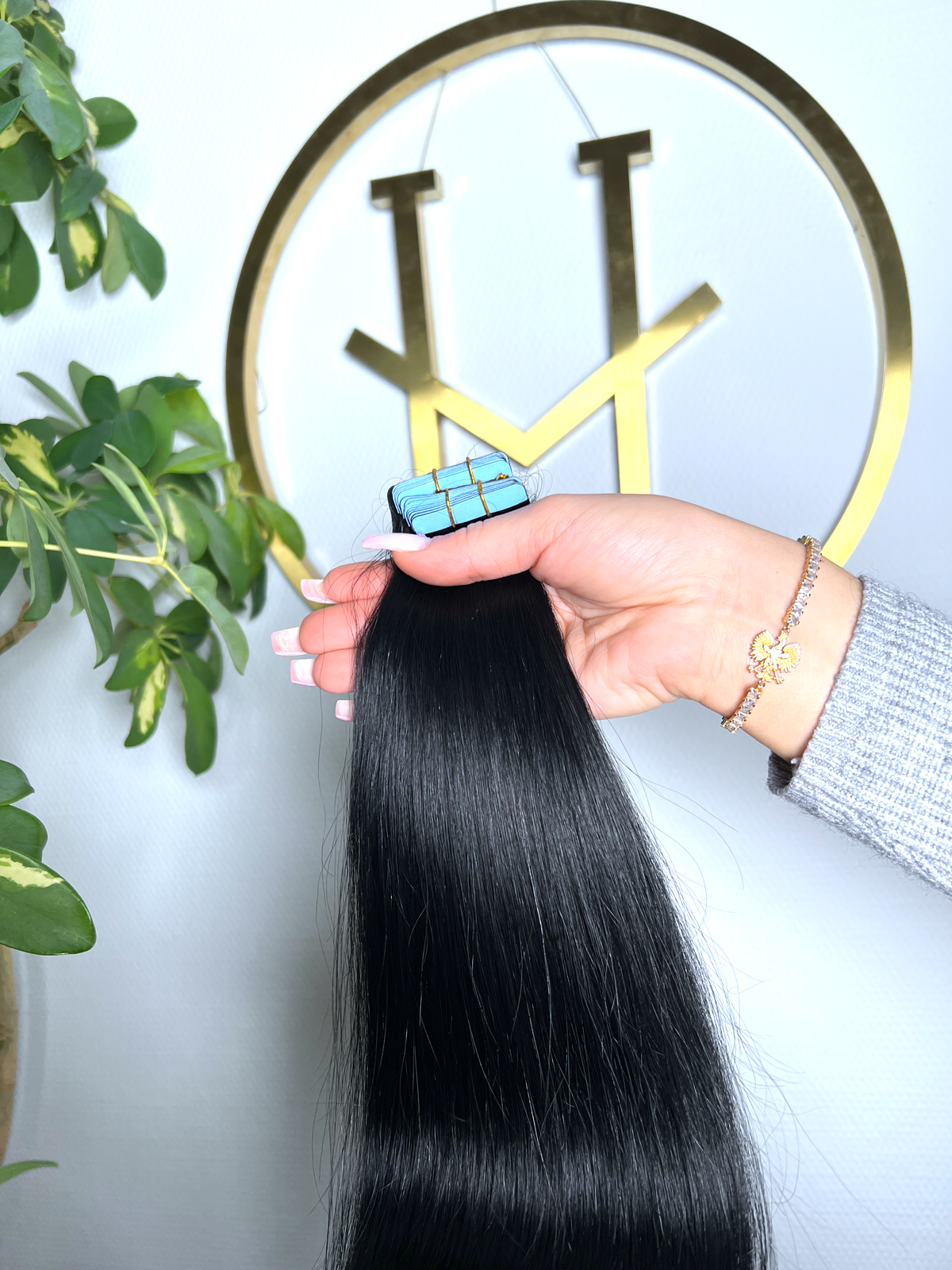 #1A SCHWARZE 45CM TAPE EXTENSIONS ♡