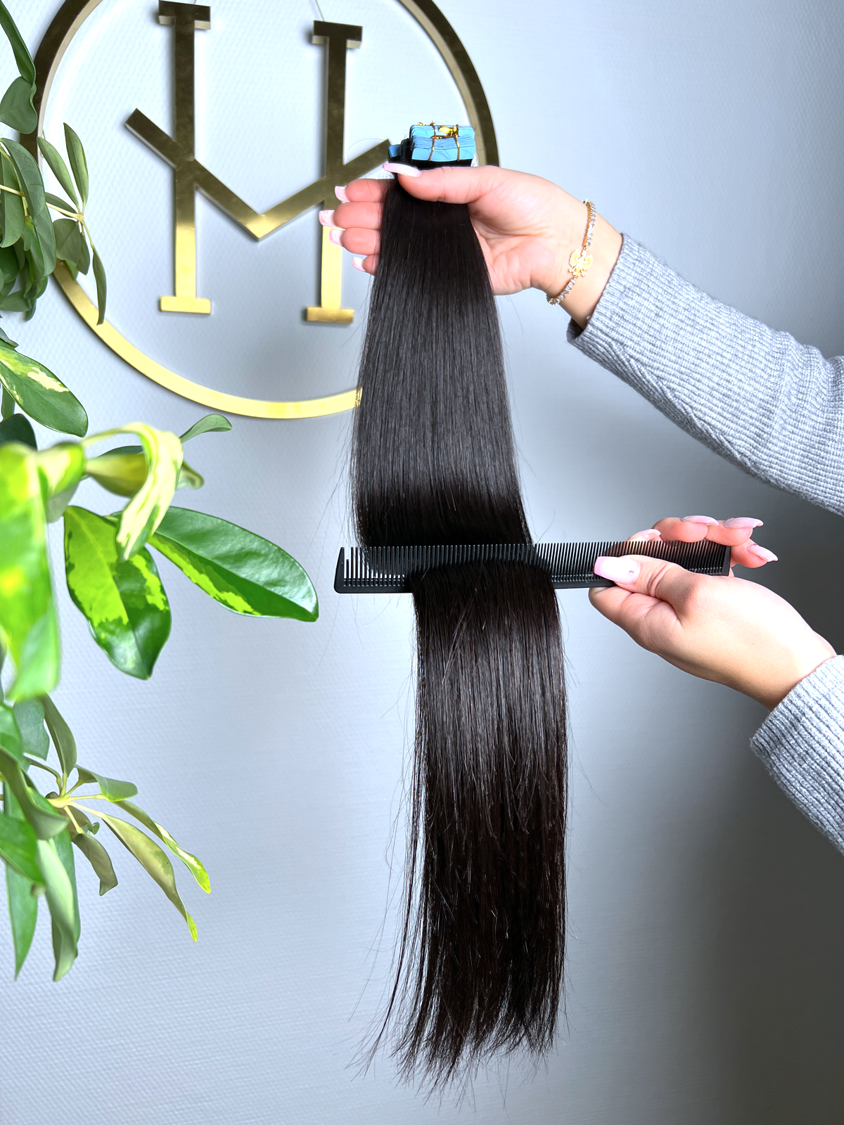 #NATURAL SCHWARZBRAUNE TAPE EXTENSIONS 45CM ♡