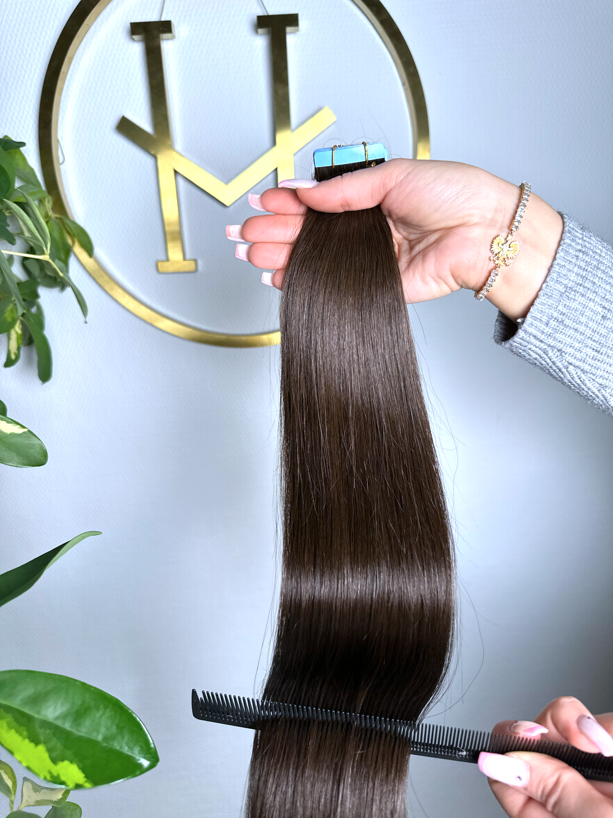 #2A ASCHBRAUNE US WELLIGE TAPE EXTENSIONS 65CM ♡