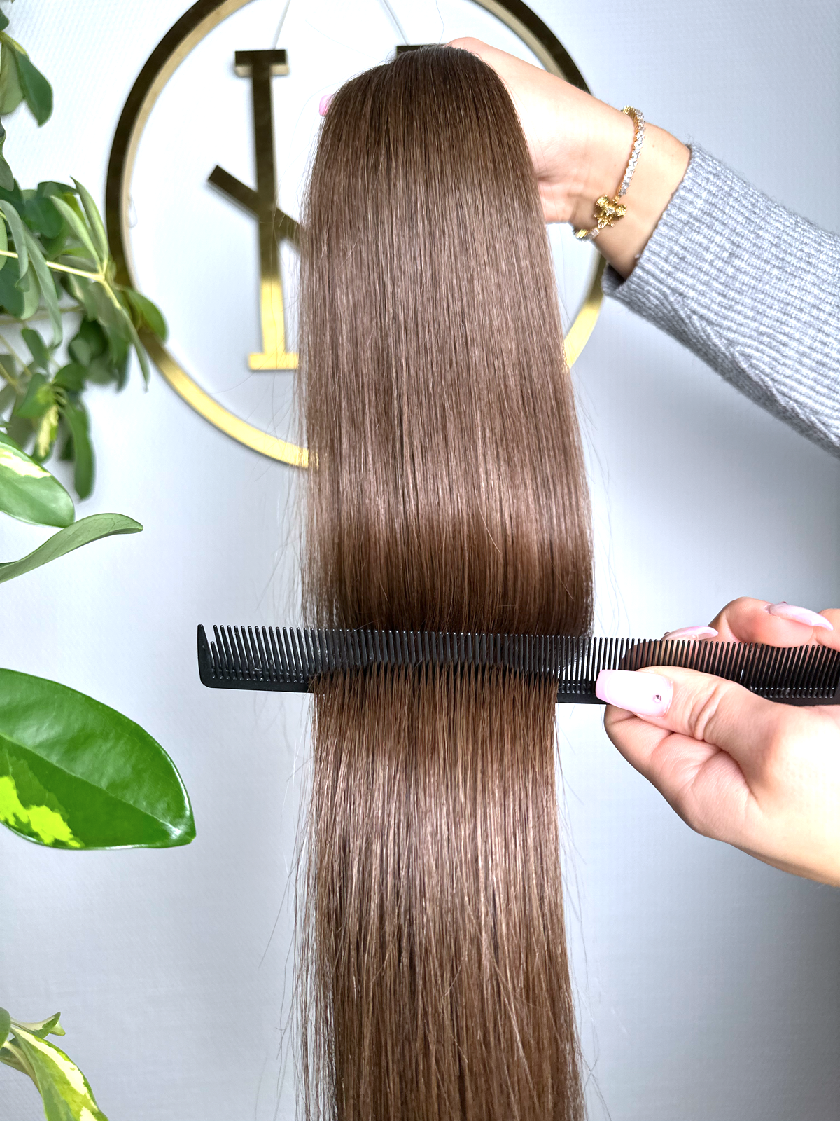 #3A KÜHLES  MITTELBRAUN US WELLIGE TAPE EXTENSIONS 65CM ♡