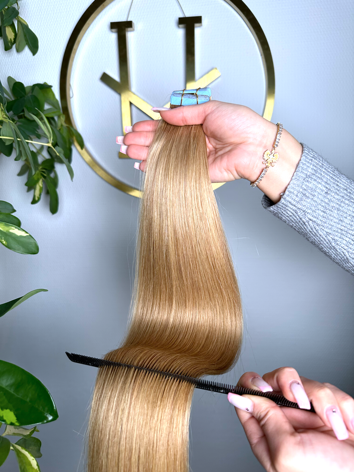 #14A DUNKELBLONDE US WELLIGE  TAPE EXTENSIONS 65CM ♡