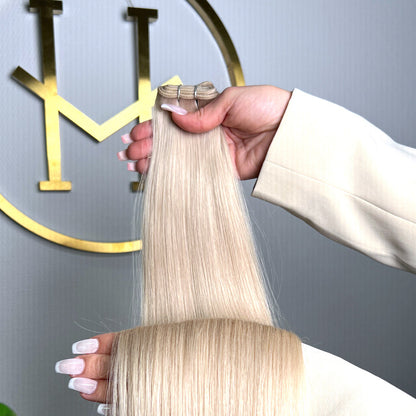 TRESSEN #PEARL WHITE LIGHTBLOND RU GLATT CLASSIC WEFT ♡