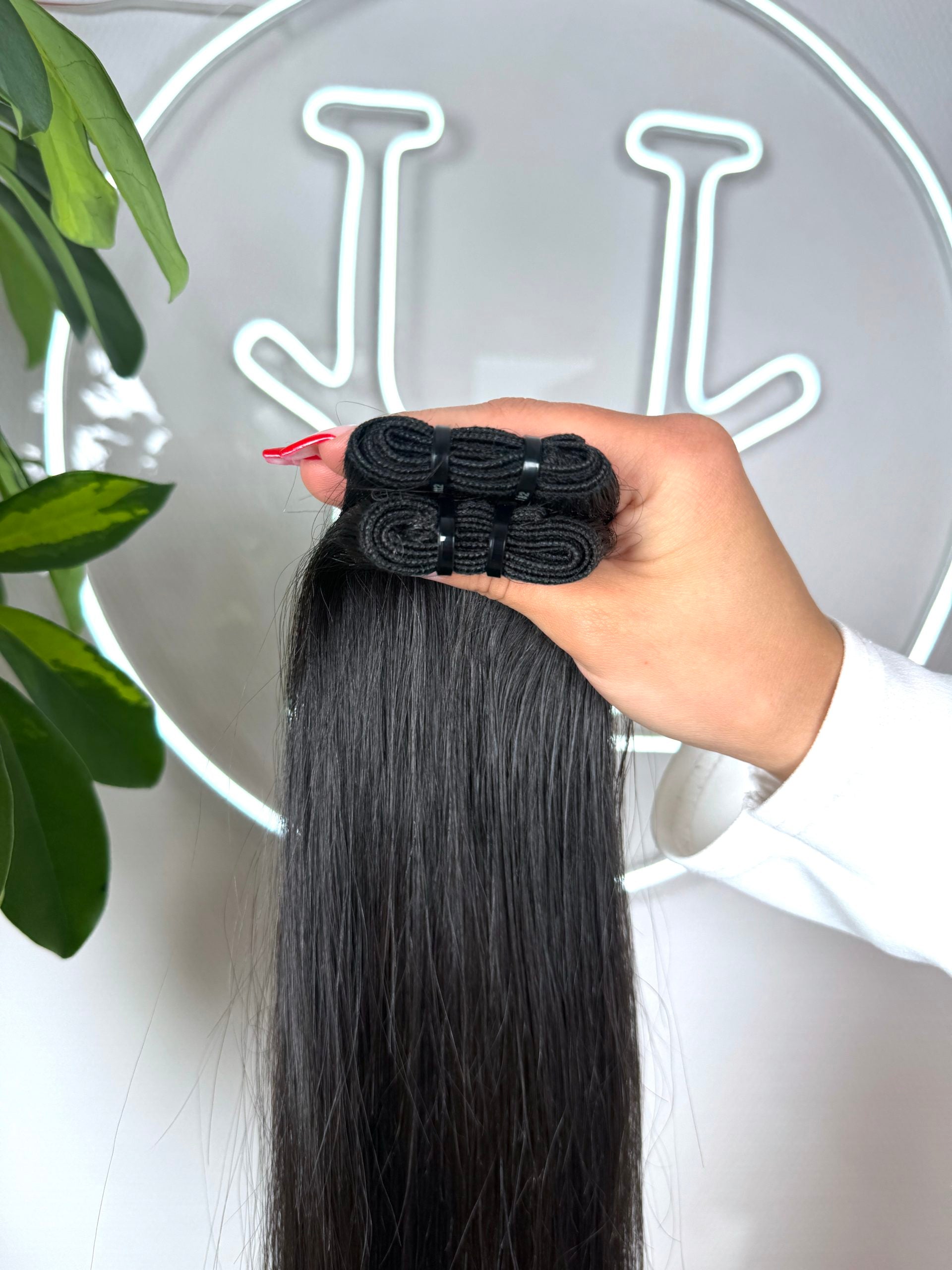 #NATURAL SCHWARZBRAUNE US WELLIGE TRESSEN CLASSIC ECHTHAAR  65CM ♡