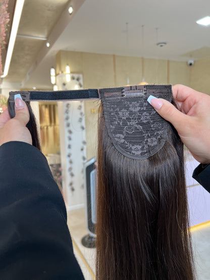 #2E DUNKELBRAUNER PONYTAIL 130G - 65CM