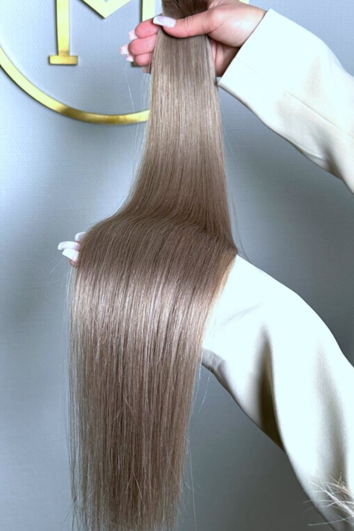 Cappuccino | Echthaar Tressen – Invisible Butterfly, glatt (RU)