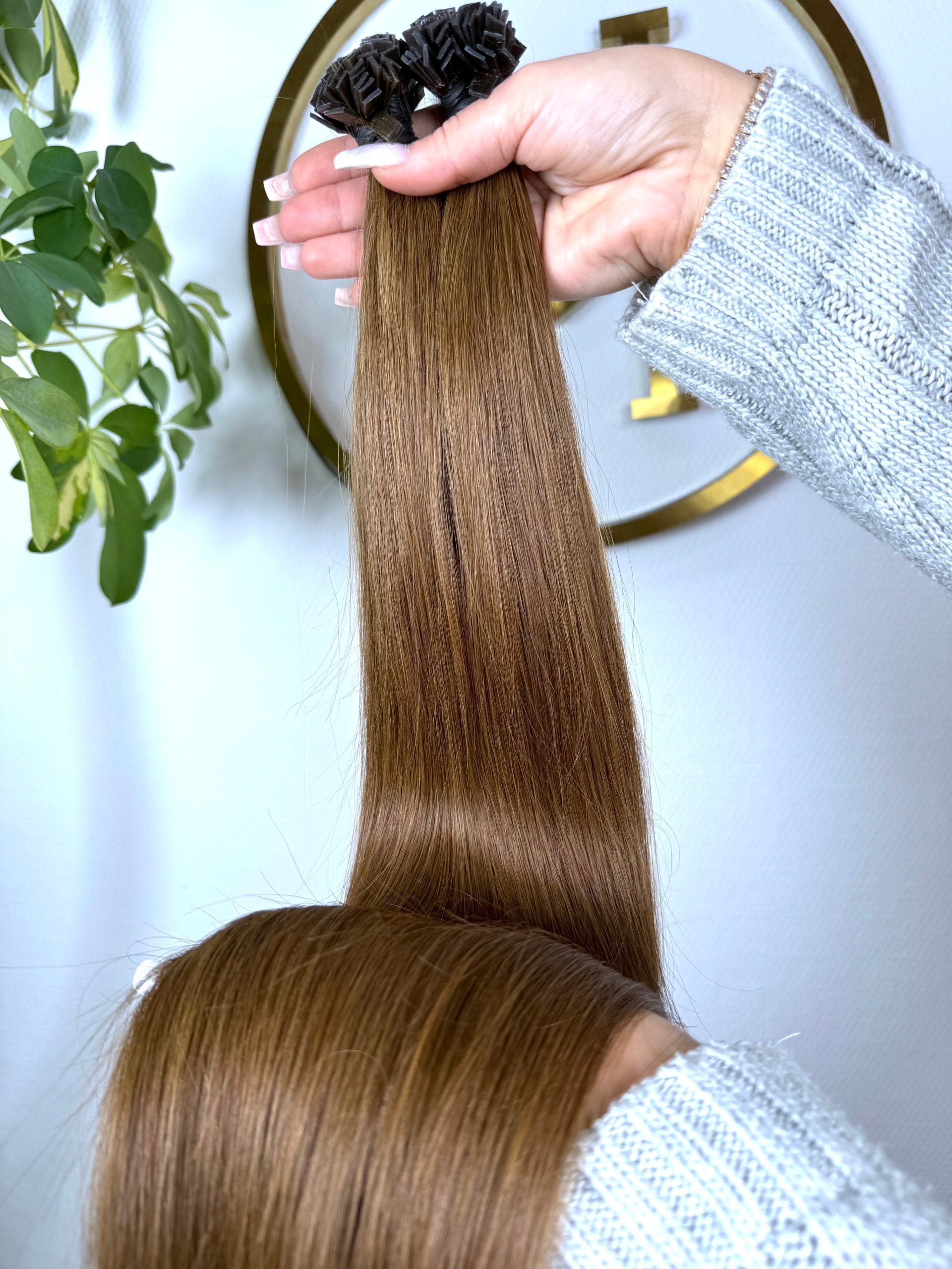 #6A REHBRAUNE US WELLIGE KERATIN BONDINGS REHBRAUN 65CM ♡