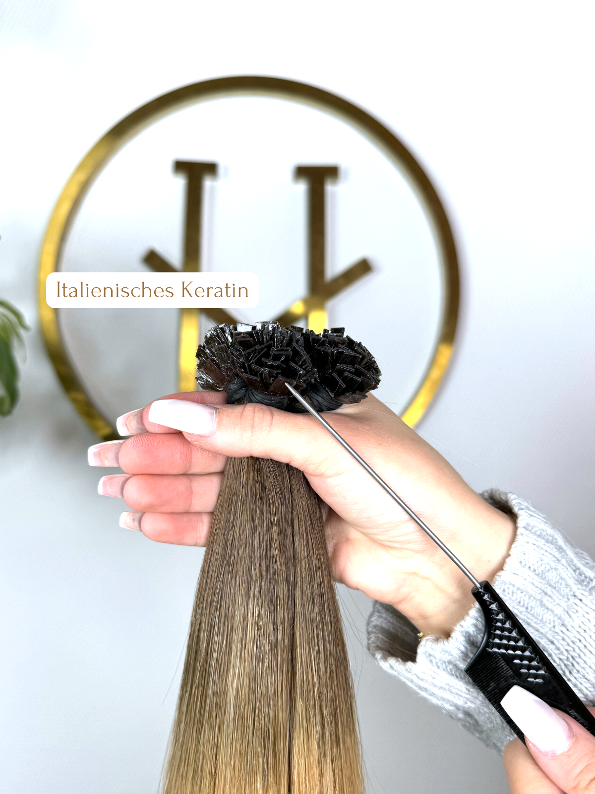 #2T14A KERATIN BONDINGS DUNKELBLOND OMBRÉ 65CM