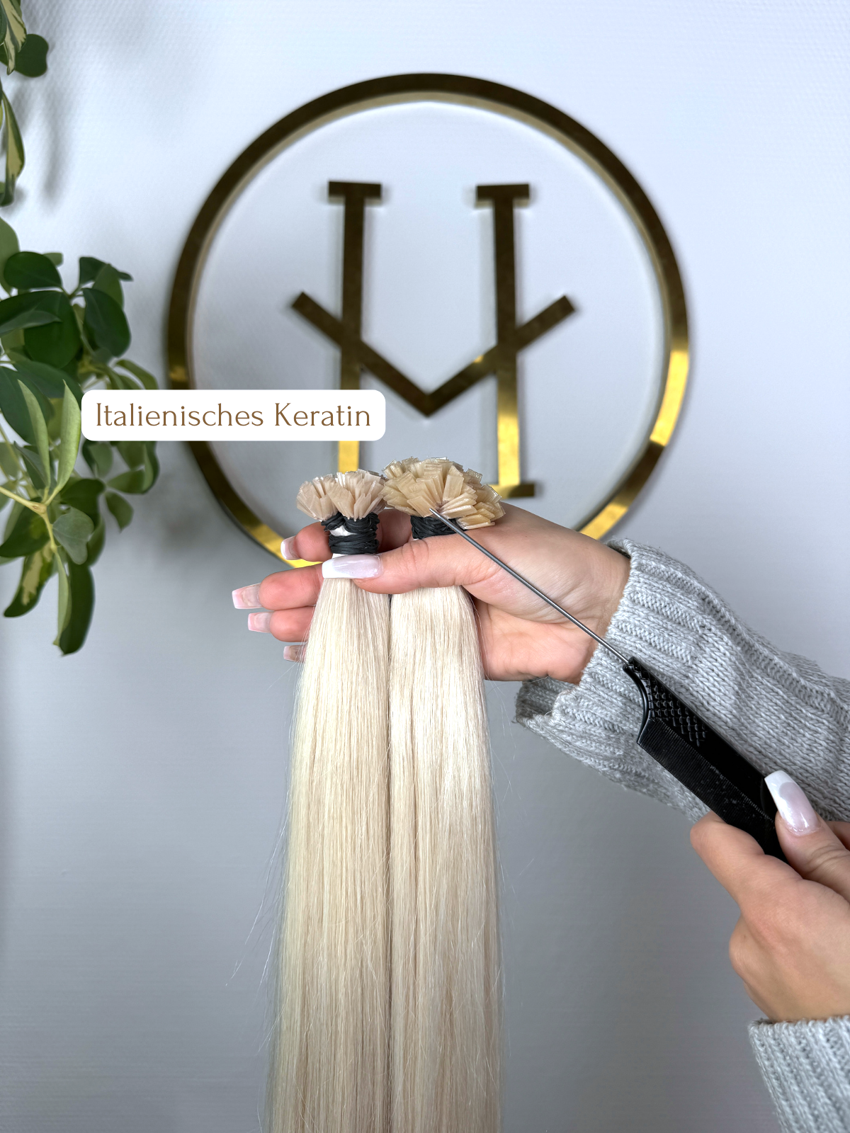 #PEARL WHITE KERATIN BONDINGS WEIßBLOND 65CM