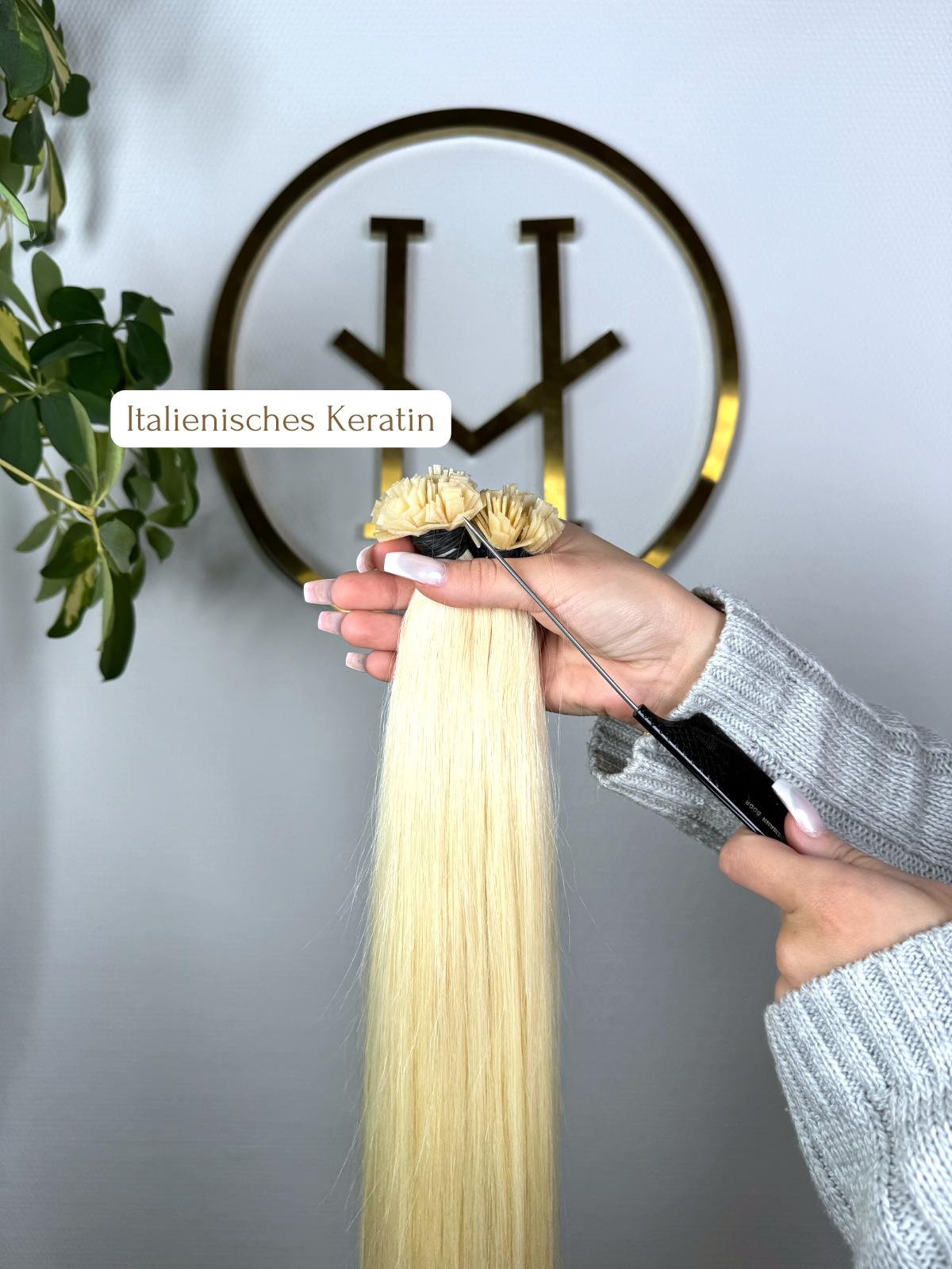#60 PLATIN US WELLIGE KERATIN BONDINGS PLATINBLOND 65CM ♡