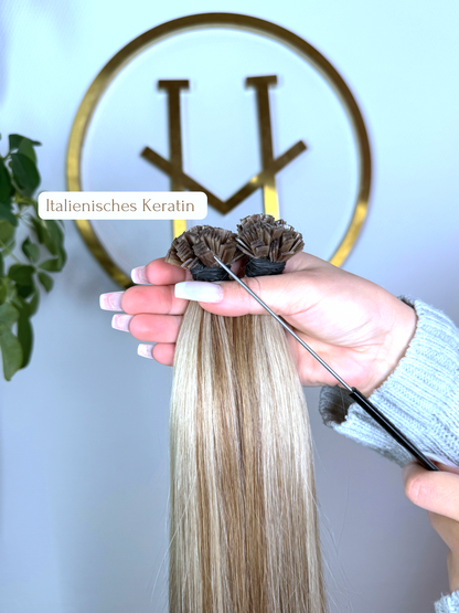 #5P18A US WELLIGE KERATIN BONDINGS ASCHIG GESTRÄHNT 65CM ♡