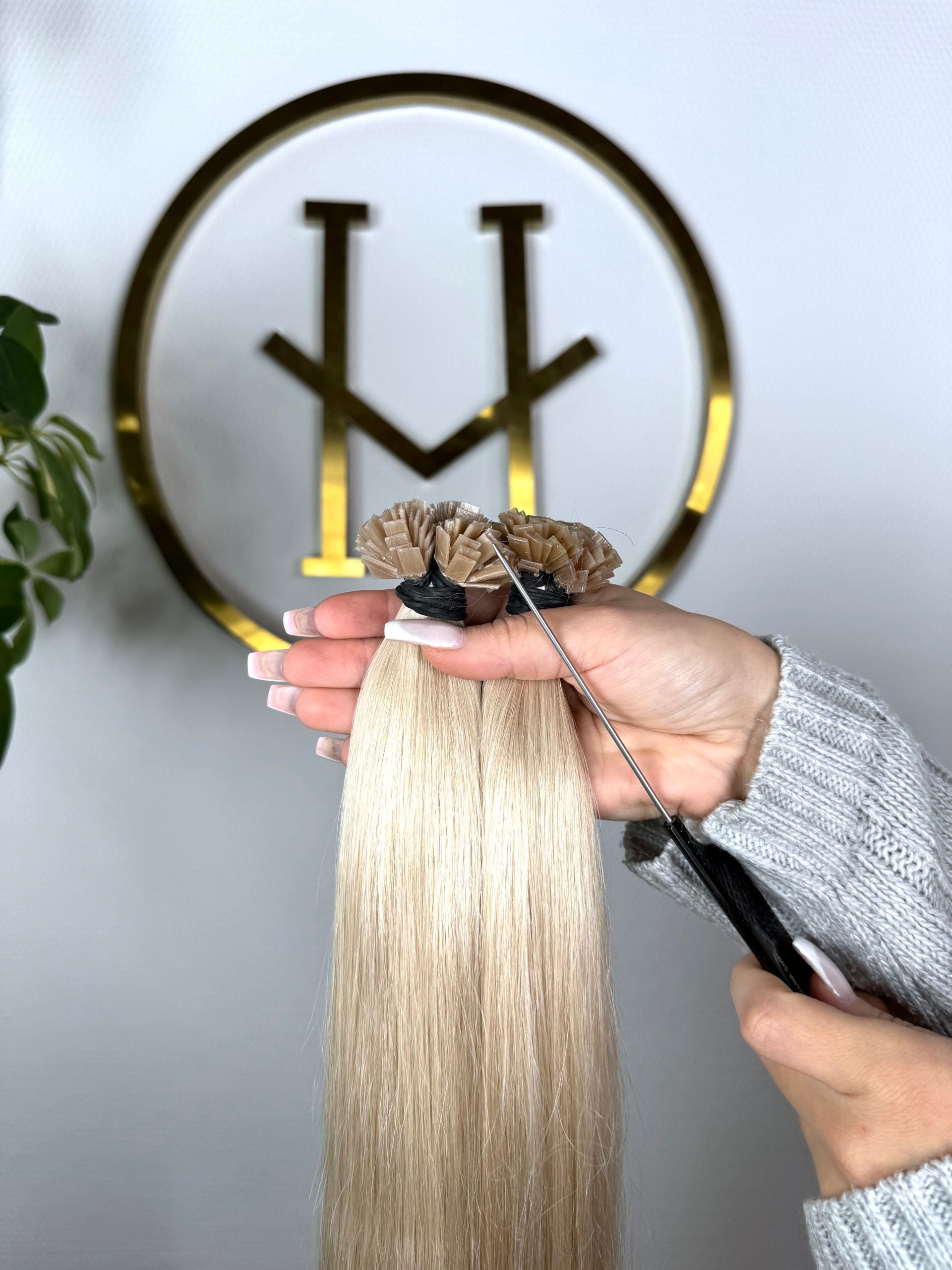 #SILVER US WELLIGE KERATIN BONDINGS ASCHBLOND 65CM ♡