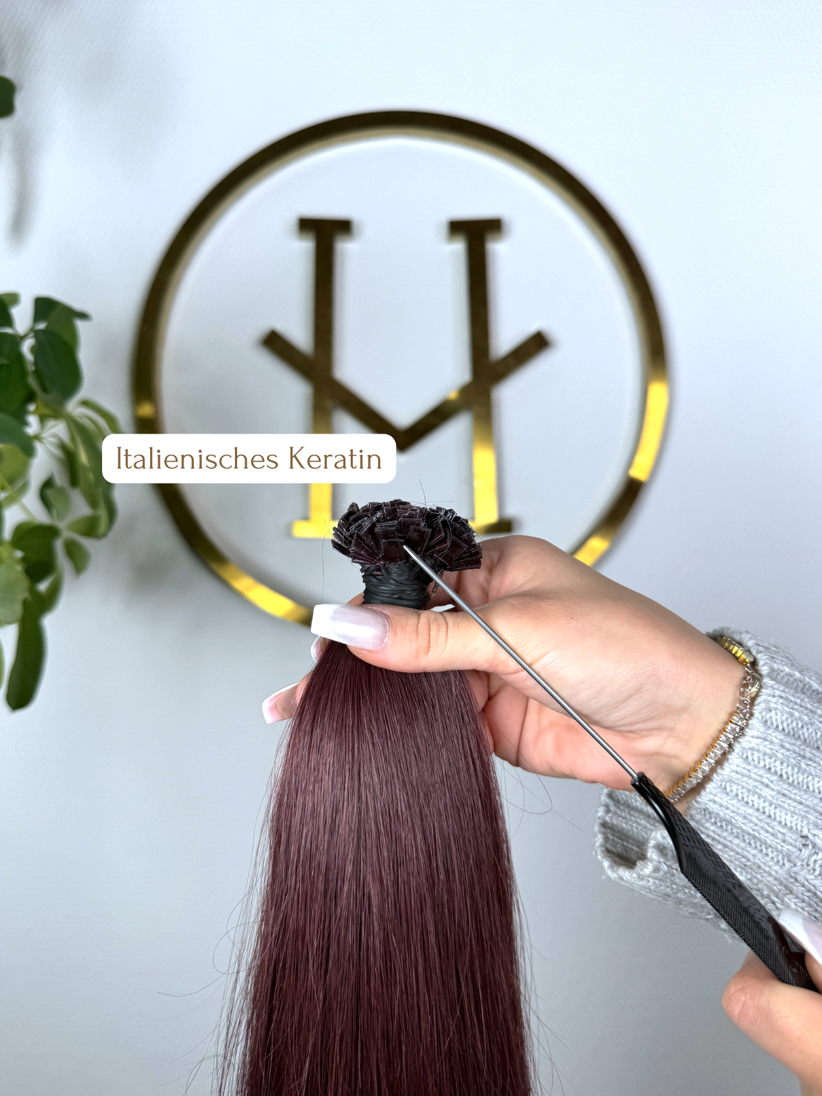 #99J DUNKEL KIRSCHE US WELLIGE KERATIN  BONDINGS  DUNKLE KIRSCHE 65CM ♡