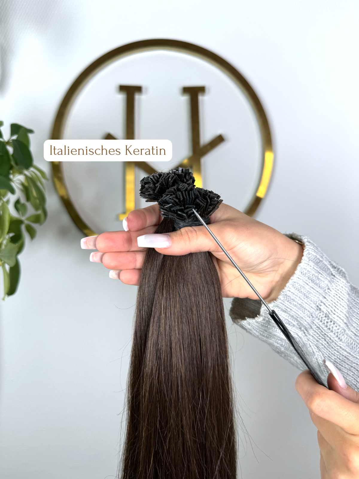 #2E DUNKELBRAUNE US WELLIGE KERATIN BONDINGS 65CM ♡