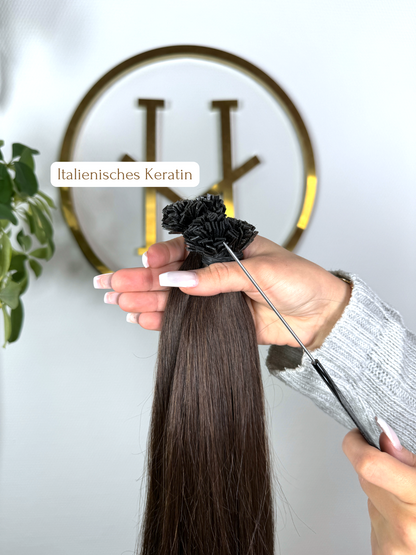 #2E DUNKELBRAUNE KERATIN BONDINGS 65CM