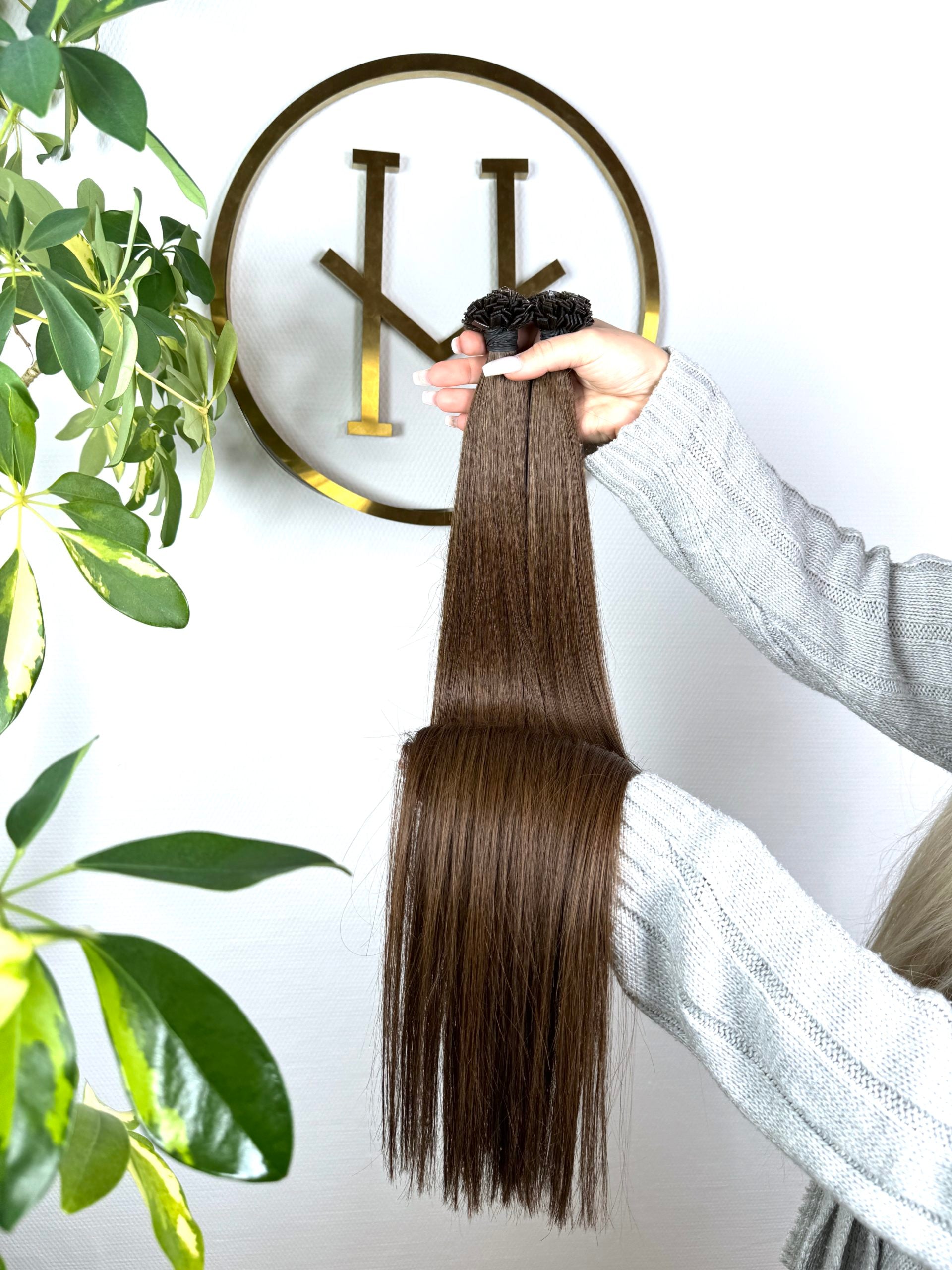 #4A MOKKABRAUNE US WELLIGE KERATIN BONDINGS 65CM MOKKABRAUN ♡