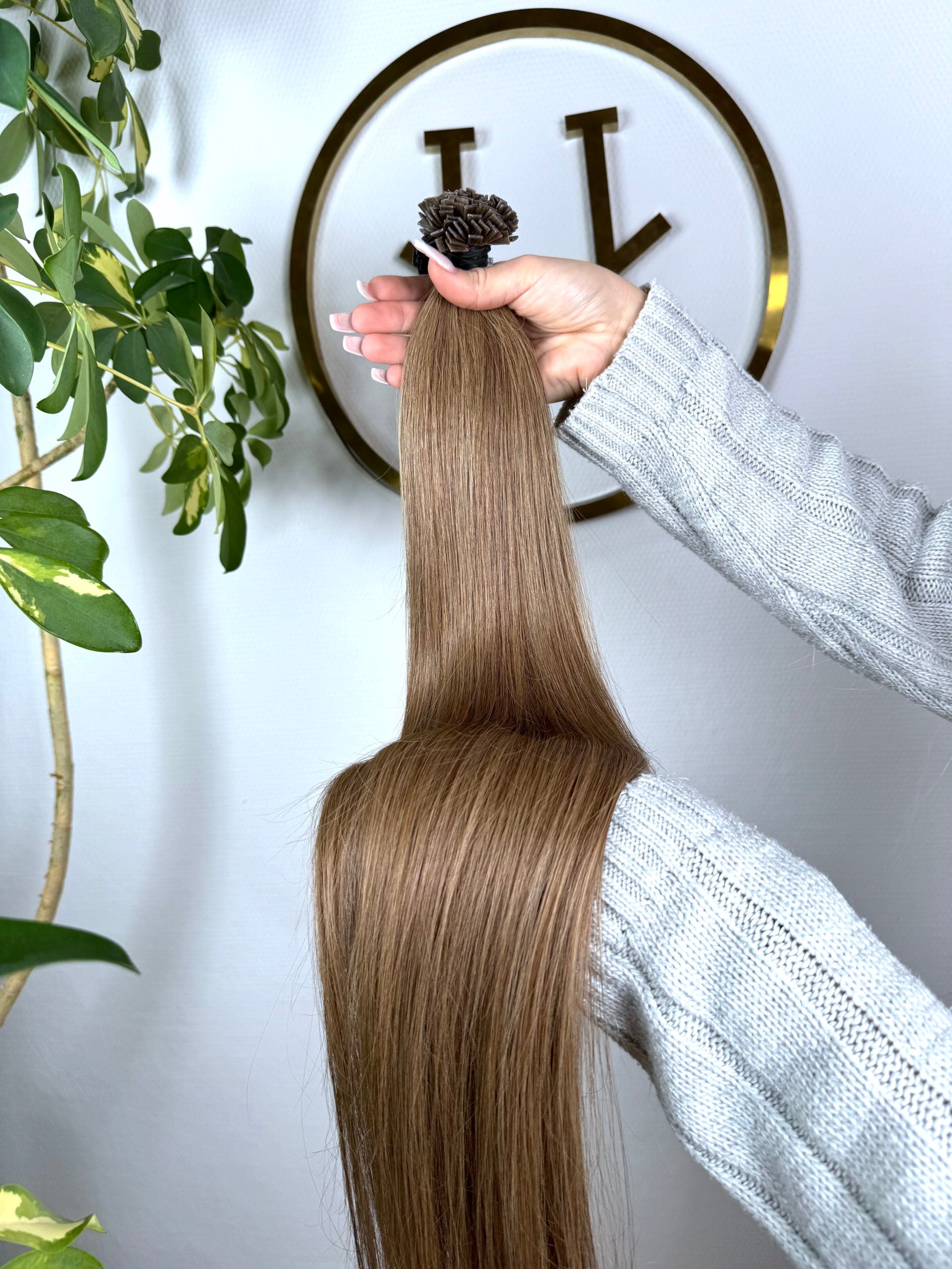 #5A MITTELASCHBRAUNE US WELLIGE KERATIN BONDINGS KÜHLES HELLBRAUN 65CM ♡